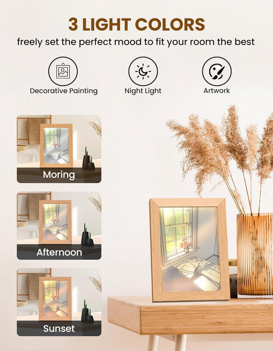 SOPYOU Lighting Painting Decoration - 3 Lighting Modes Light Up Painting 10 Brightness LED Painting with USB Powered for Bedroom Office